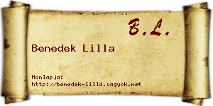 Benedek Lilla névjegykártya